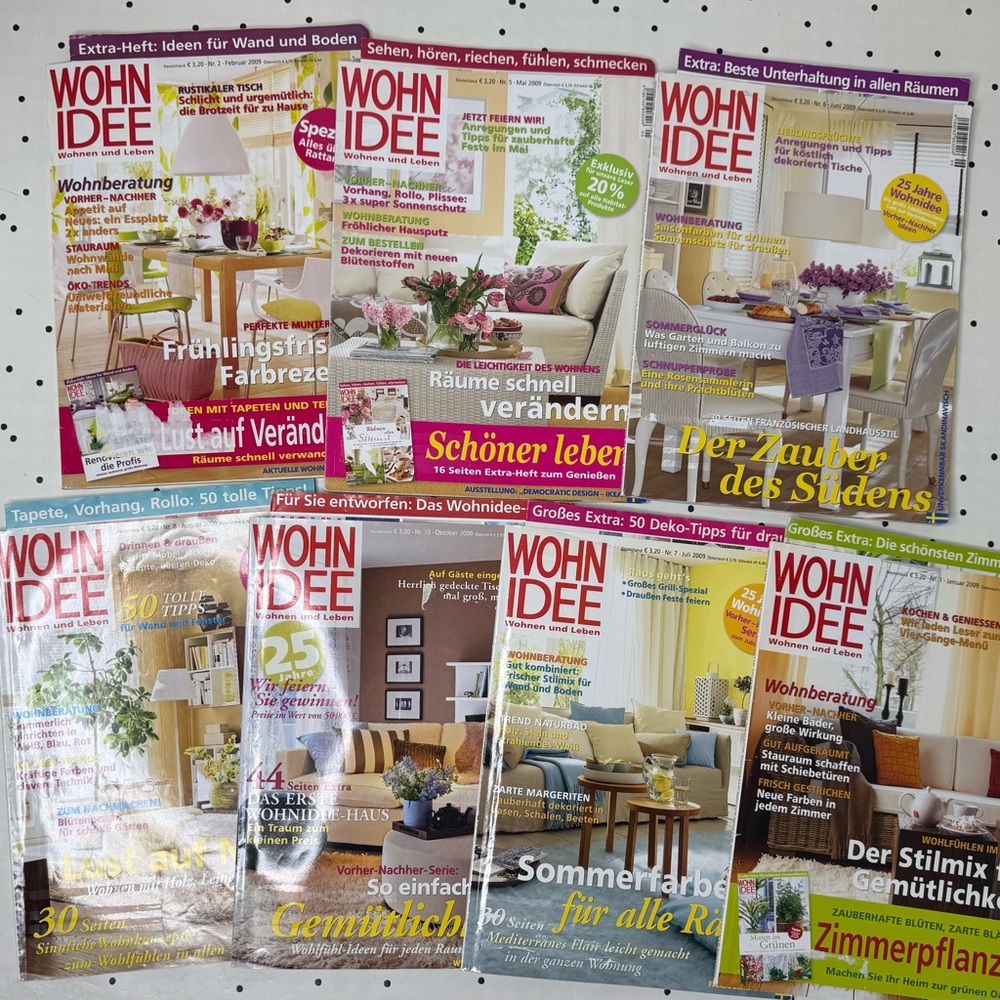 📚 Wohn Idee 📚 Magazine Collection Zeitschriften in Deutsch 2009 set of 7